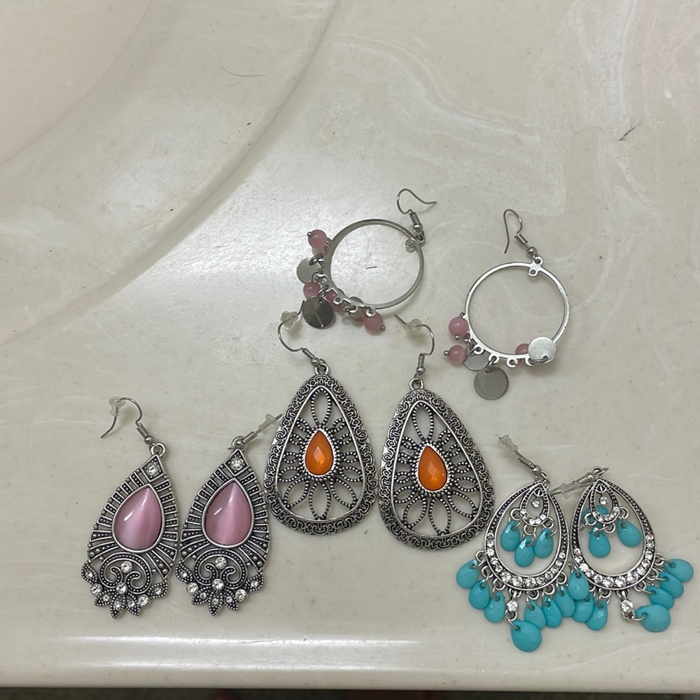 Four sets of earrings